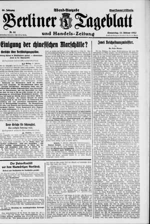 Berliner Tageblatt und Handels-Zeitung on Feb 17, 1927