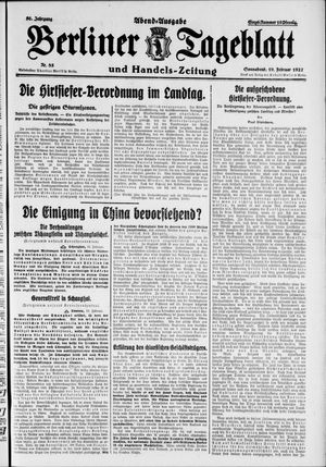 Berliner Tageblatt und Handels-Zeitung vom 19.02.1927