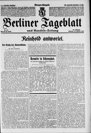 Berliner Tageblatt und Handels-Zeitung vom 23.02.1927