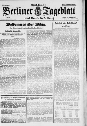 Berliner Tageblatt und Handels-Zeitung vom 25.02.1927