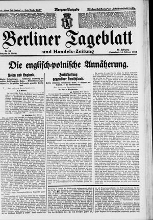 Berliner Tageblatt und Handels-Zeitung on Feb 26, 1927