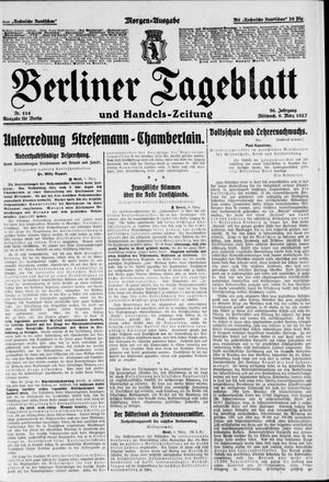 Berliner Tageblatt und Handels-Zeitung on Mar 9, 1927