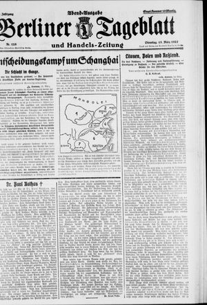 Berliner Tageblatt und Handels-Zeitung on Mar 15, 1927