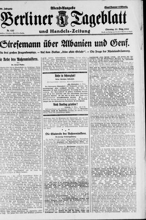Berliner Tageblatt und Handels-Zeitung vom 22.03.1927