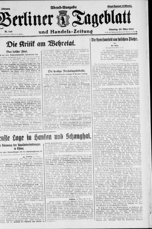 Berliner Tageblatt und Handels-Zeitung vom 29.03.1927