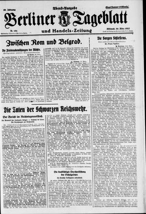 Berliner Tageblatt und Handels-Zeitung vom 30.03.1927
