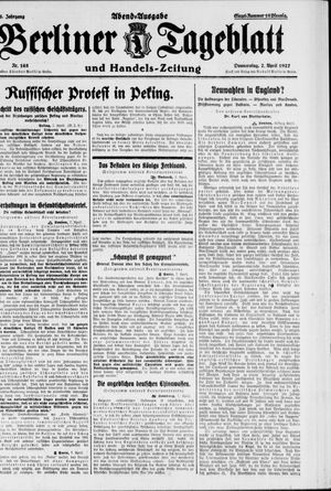 Berliner Tageblatt und Handels-Zeitung vom 07.04.1927