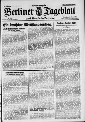 Berliner Tageblatt und Handels-Zeitung vom 09.04.1927