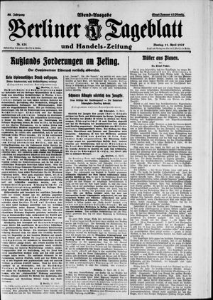 Berliner Tageblatt und Handels-Zeitung on Apr 11, 1927