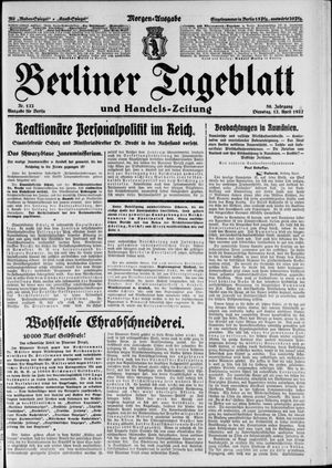 Berliner Tageblatt und Handels-Zeitung vom 12.04.1927