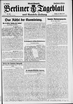Berliner Tageblatt und Handels-Zeitung vom 22.04.1927