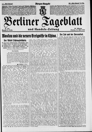 Berliner Tageblatt und Handels-Zeitung on Apr 24, 1927