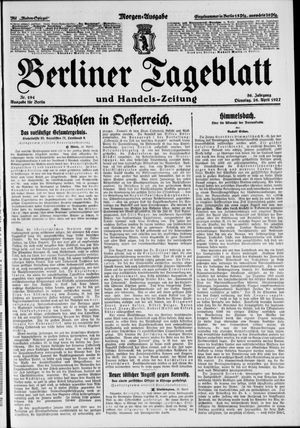 Berliner Tageblatt und Handels-Zeitung vom 26.04.1927
