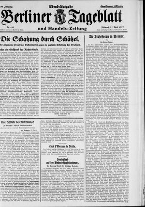 Berliner Tageblatt und Handels-Zeitung vom 27.04.1927