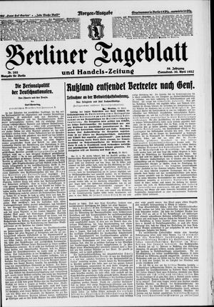Berliner Tageblatt und Handels-Zeitung vom 30.04.1927