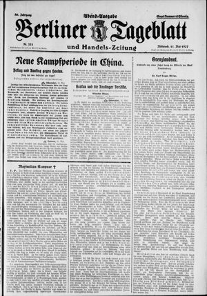 Berliner Tageblatt und Handels-Zeitung vom 11.05.1927