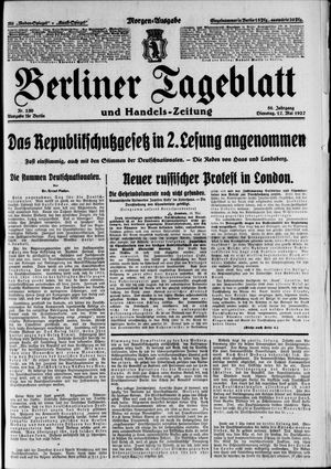Berliner Tageblatt und Handels-Zeitung vom 17.05.1927