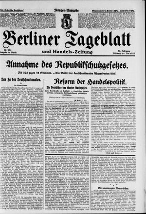 Berliner Tageblatt und Handels-Zeitung vom 18.05.1927
