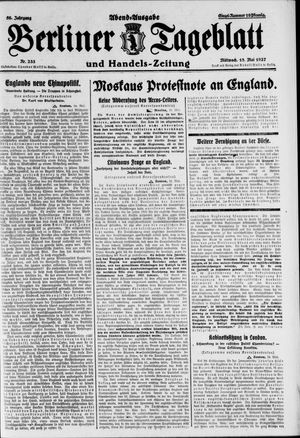 Berliner Tageblatt und Handels-Zeitung vom 18.05.1927