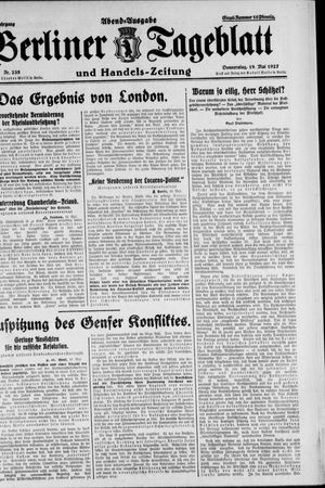 Berliner Tageblatt und Handels-Zeitung vom 19.05.1927