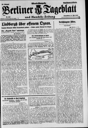 Berliner Tageblatt und Handels-Zeitung vom 21.05.1927
