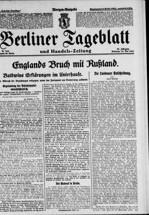 Berliner Tageblatt und Handels-Zeitung vom 25.05.1927