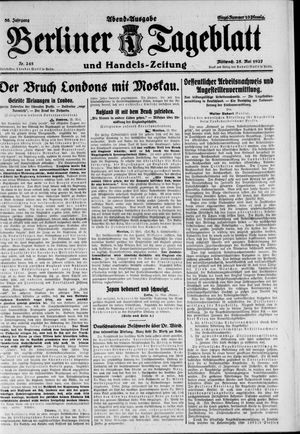 Berliner Tageblatt und Handels-Zeitung vom 25.05.1927