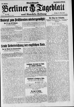 Berliner Tageblatt und Handels-Zeitung vom 27.05.1927