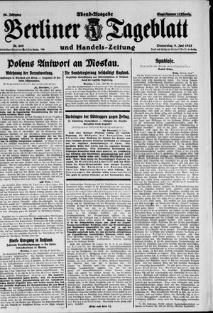 Berliner Tageblatt und Handels-Zeitung vom 09.06.1927