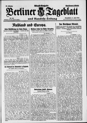 Berliner Tageblatt und Handels-Zeitung vom 11.06.1927