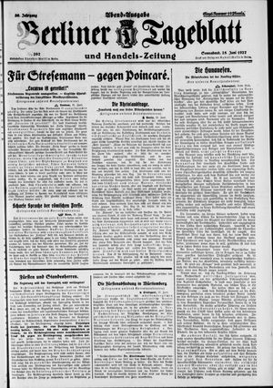 Berliner Tageblatt und Handels-Zeitung vom 25.06.1927
