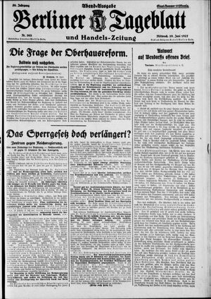 Berliner Tageblatt und Handels-Zeitung vom 29.06.1927