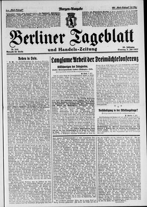 Berliner Tageblatt und Handels-Zeitung vom 03.07.1927