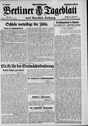 Berliner Tageblatt und Handels-Zeitung vom 06.07.1927