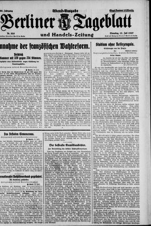 Berliner Tageblatt und Handels-Zeitung vom 12.07.1927