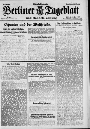 Berliner Tageblatt und Handels-Zeitung vom 13.07.1927