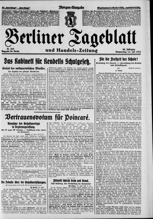 Berliner Tageblatt und Handels-Zeitung vom 14.07.1927