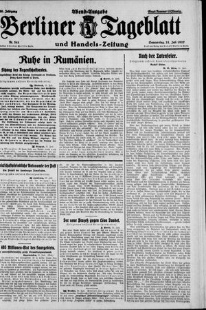Berliner Tageblatt und Handels-Zeitung vom 21.07.1927