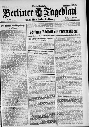 Berliner Tageblatt und Handels-Zeitung vom 25.07.1927