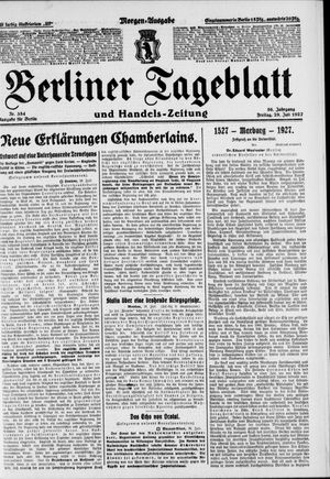Berliner Tageblatt und Handels-Zeitung vom 29.07.1927