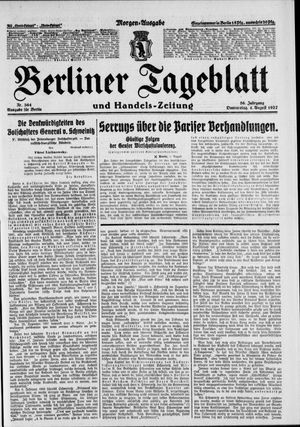 Berliner Tageblatt und Handels-Zeitung vom 04.08.1927
