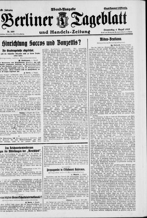 Berliner Tageblatt und Handels-Zeitung vom 04.08.1927