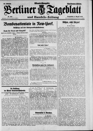 Berliner Tageblatt und Handels-Zeitung vom 06.08.1927
