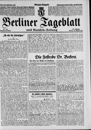 Berliner Tageblatt und Handels-Zeitung vom 12.08.1927