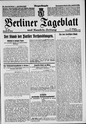 Berliner Tageblatt und Handels-Zeitung vom 13.08.1927