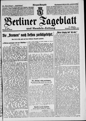 Berliner Tageblatt und Handels-Zeitung vom 16.08.1927