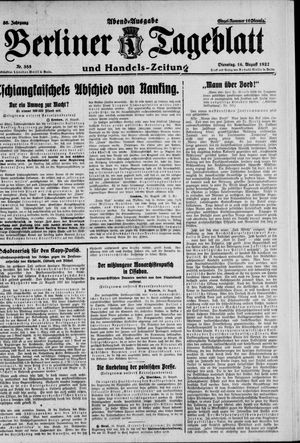 Berliner Tageblatt und Handels-Zeitung vom 16.08.1927