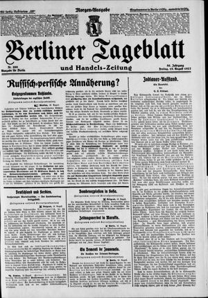 Berliner Tageblatt und Handels-Zeitung on Aug 19, 1927