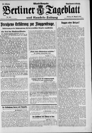 Berliner Tageblatt und Handels-Zeitung vom 26.08.1927