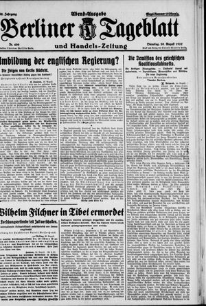 Berliner Tageblatt und Handels-Zeitung vom 30.08.1927
